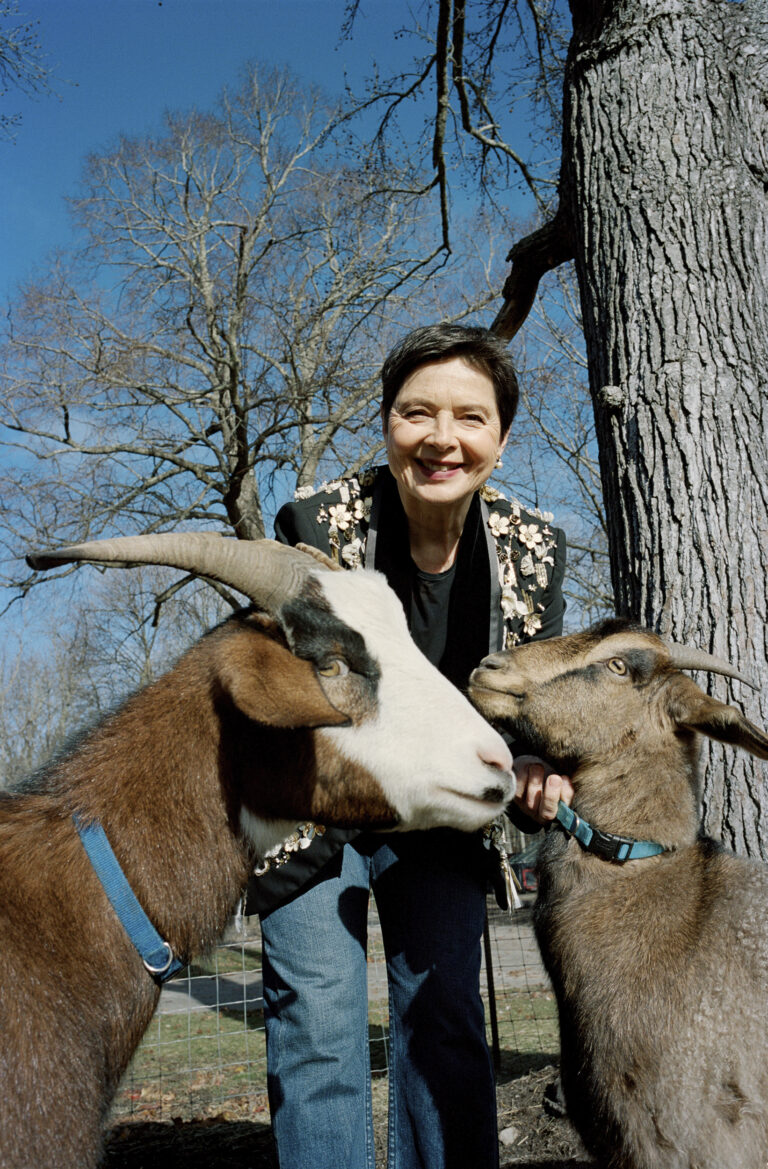 Isabella with Mama Farm animals